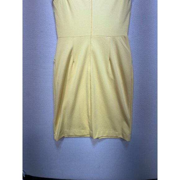 Banana Republic Women's Cowl Neck Bodycon Dress Stretch Size 4 Butter Yellow - Picture 9 of 11